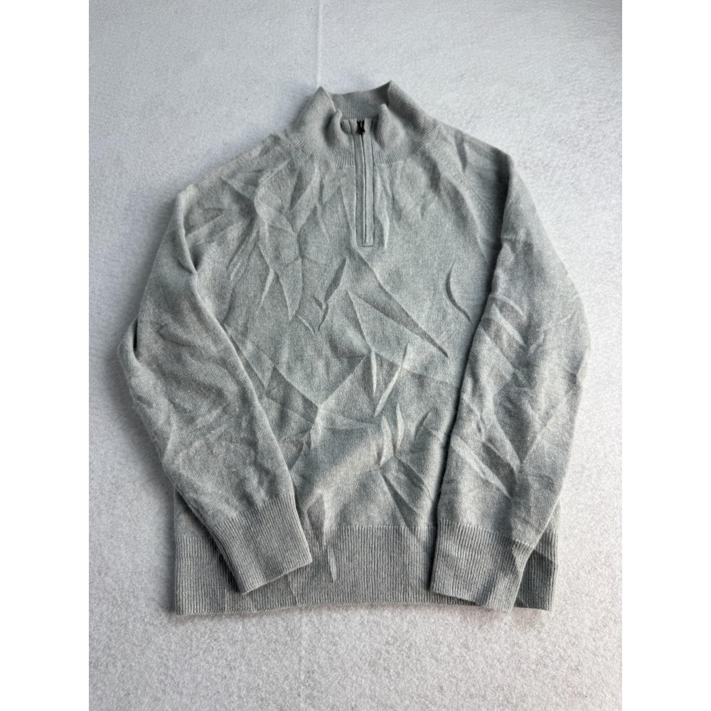 Crewcuts Sweater Youth 10-11 Years Gray 100% Cashmere 1/4 Zip Mock Neck Knit